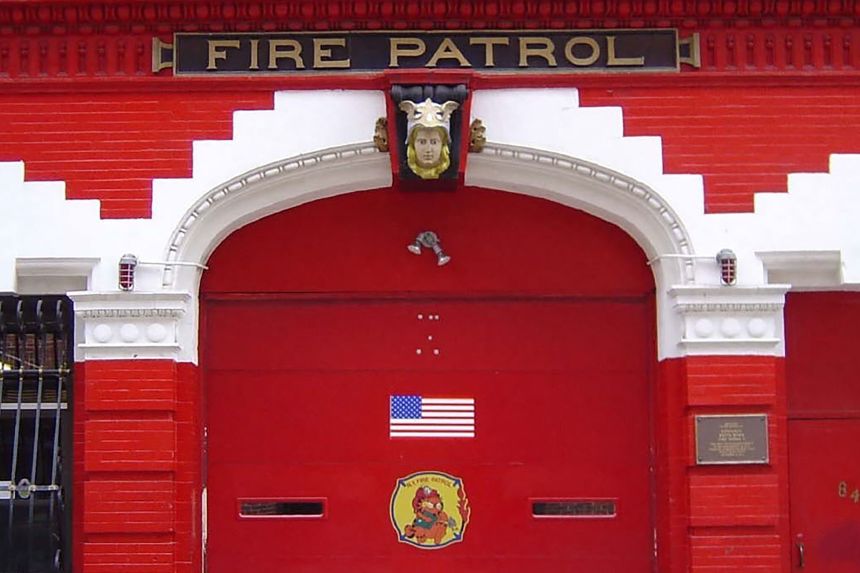 Facade of New York Fire Patrol 2's firehouse with the