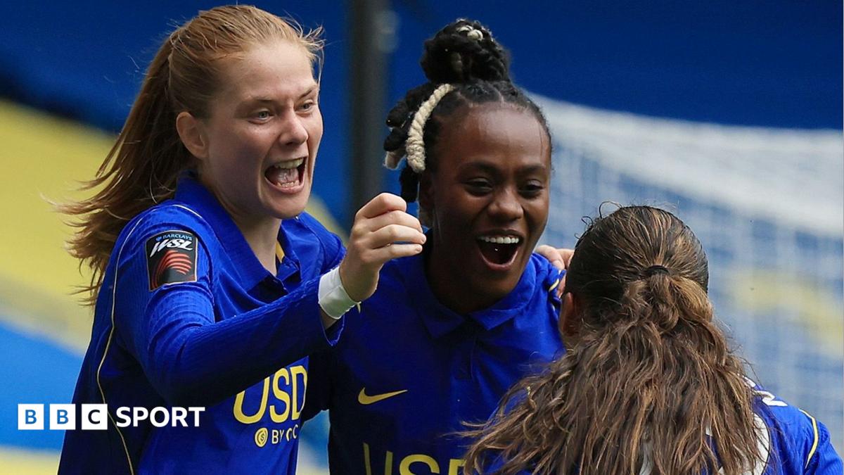 Chelsea's Melvine Malard celebrates scoring her first WSL goal for the club