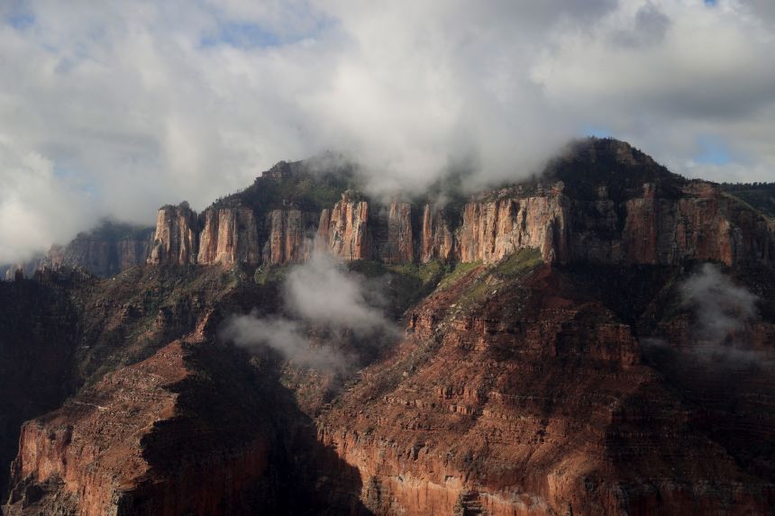 An aerial view of the Grand Canyon at Grand Canyon National Park, Arizona on Tuesday.