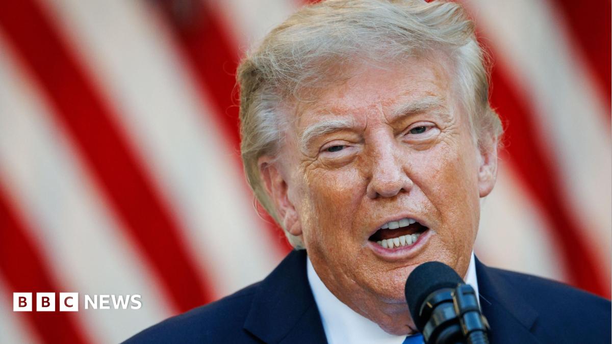 US President Donald Trump speaks during an End of Summer BBQ event with Republican lawmakers in the Rose Garden of the White House in Washington DC.