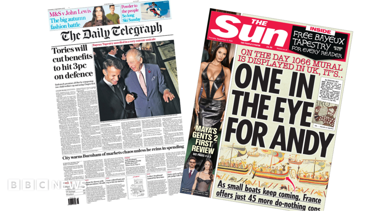 The headline on the front page of the Daily Telegraph reads: “Tories will cut benefits to hit 3pc on defence”.
