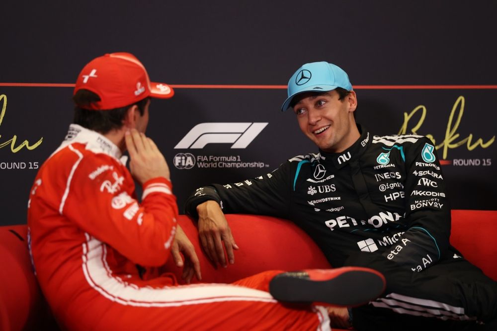 Charles Leclerc, Ferrari, George Russell, Mercedes