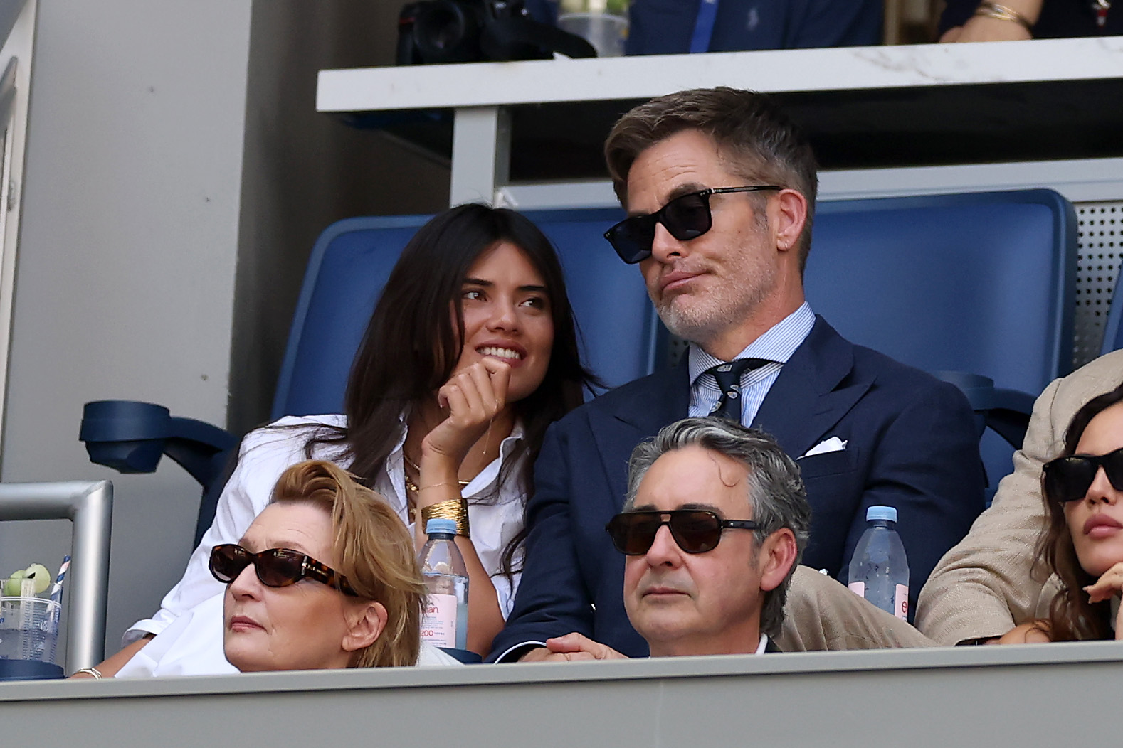 Chris Pine attending the Men's Singles Final match at the US Open.