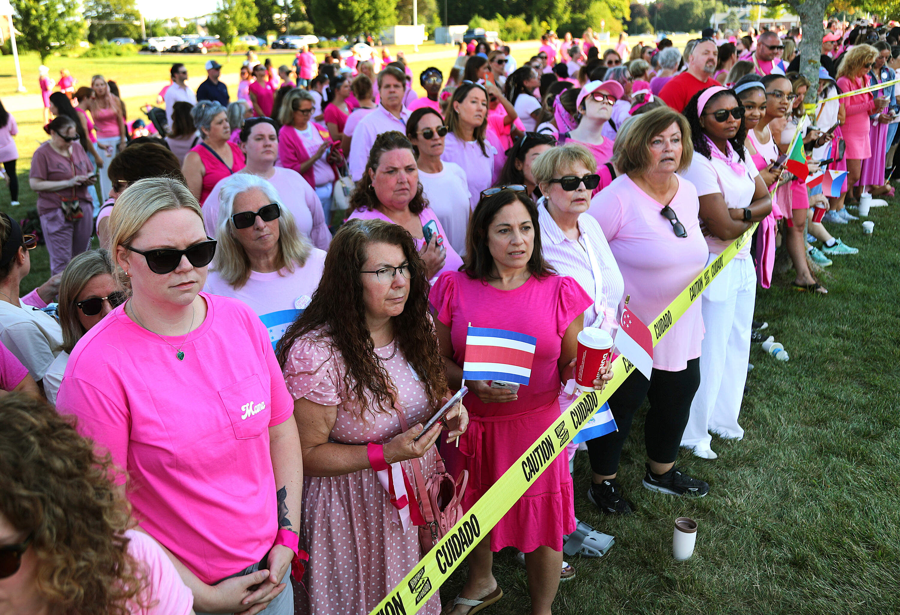 Supporters of Lindsay Clancy gather outside of Plymouth Superior Court on Aug. 20. (John Tlumacki/The Boston Globe via Getty Images)