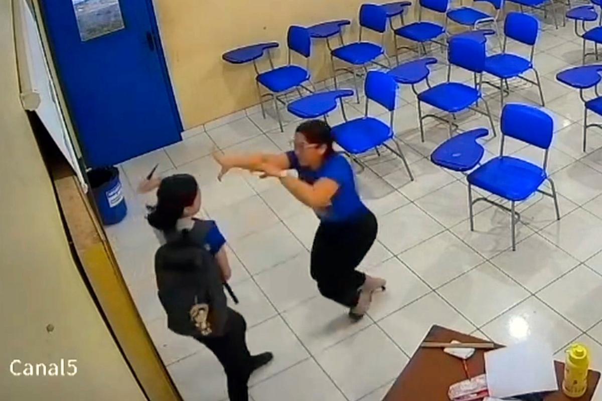 Brazil high school student stabs teacher in wild video