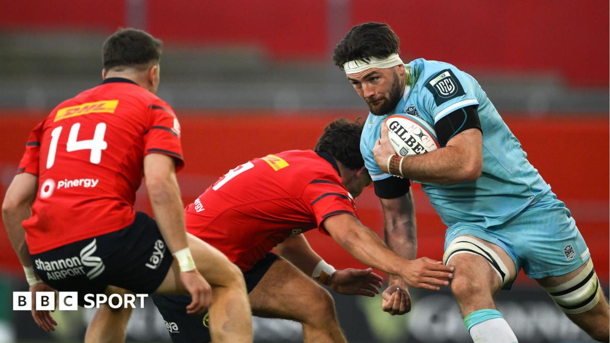 Ally Miller takes contact for Glasgow against Munster