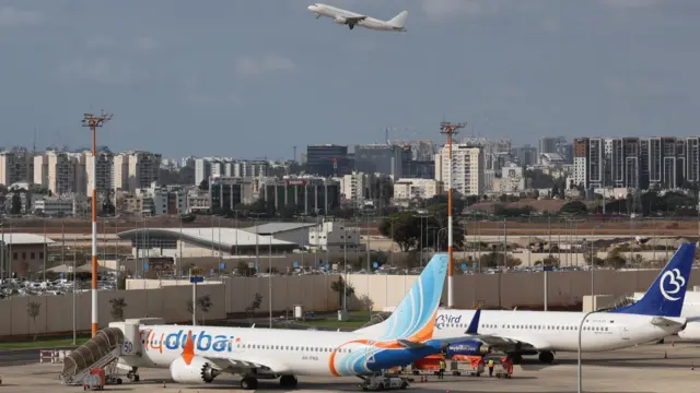 A Flydubai plane at Ben Gurion International Airport near Tel Aviv, Israel, 30 September 2026. A Flydubai spokesperson confirmed that flight FZ 1073 from Dubai to Tel Aviv 'experienced an incident while en route' and was safely diverted to Tabuk Airport (TUU) in Saudi Arabia following a flight deck altercation.