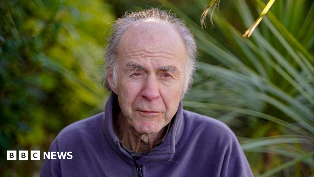 Explorer Sir Ranulph Fiennes poses for the photographer on March 14, 2022 in Falmouth, England.