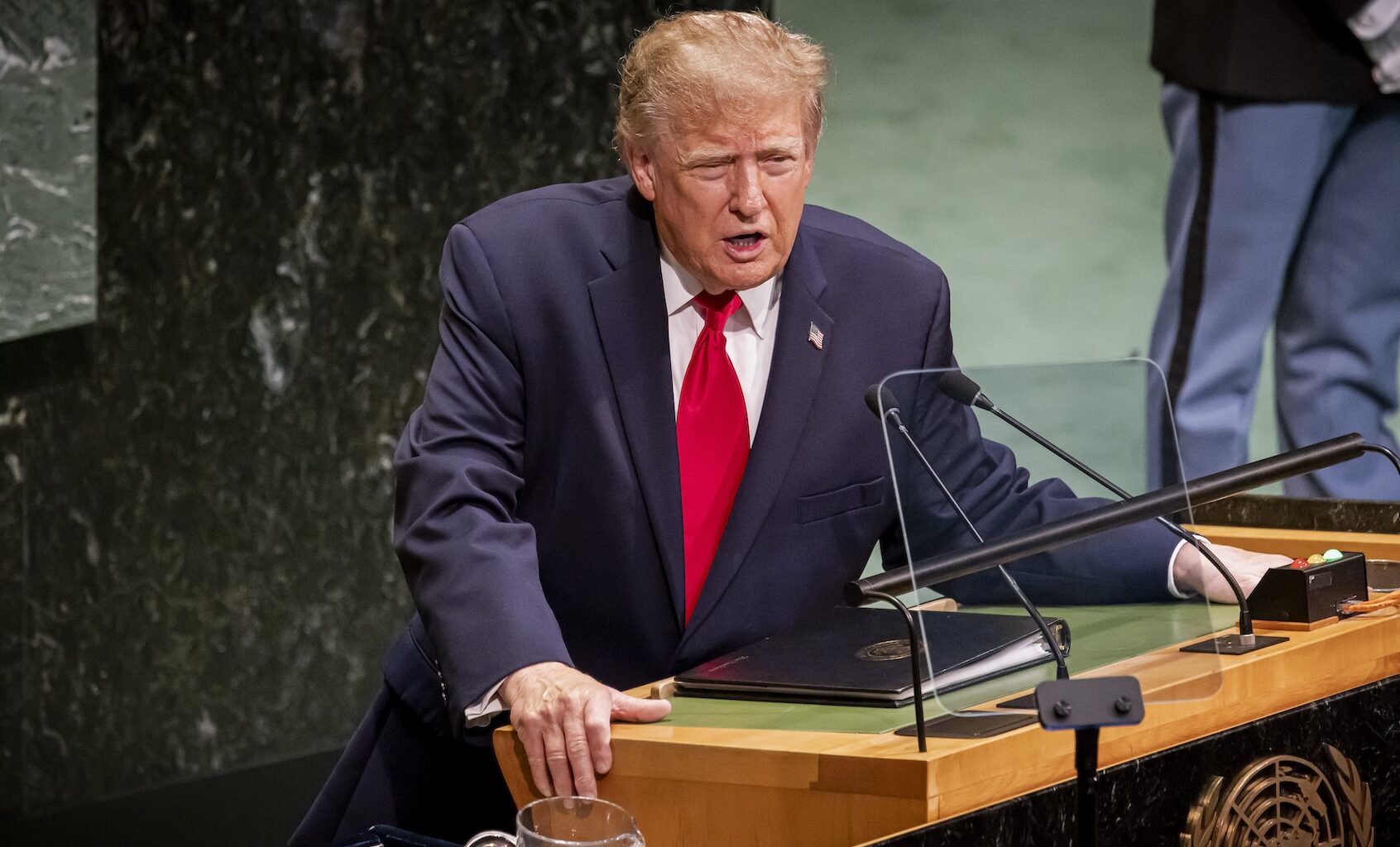 Donald Trump speaks during the 81st United Nations General Assembly on September 22, 2026 in New York City. (Photo by Patrick van Katwijk/Getty Images)