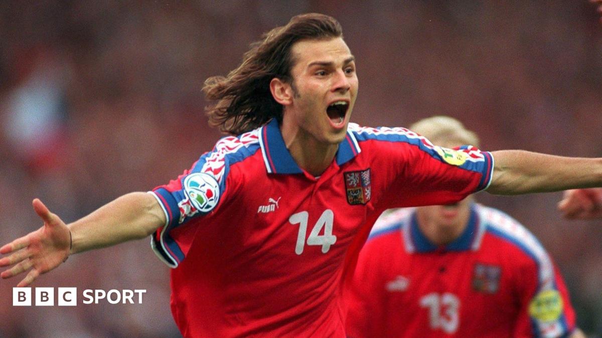 Patrik Berger celebrates Euro '96 final goal