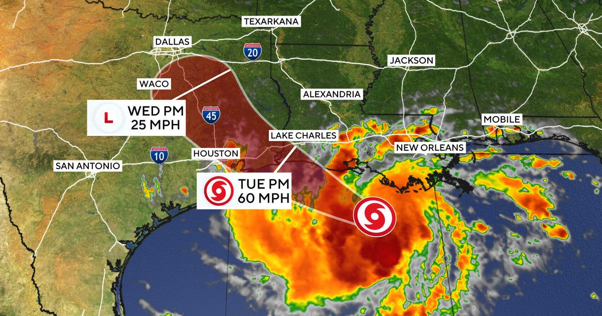 Tropical Storm Edouard strengthens as it bears down on Louisiana, Texas coasts. Maps show the forecast path.