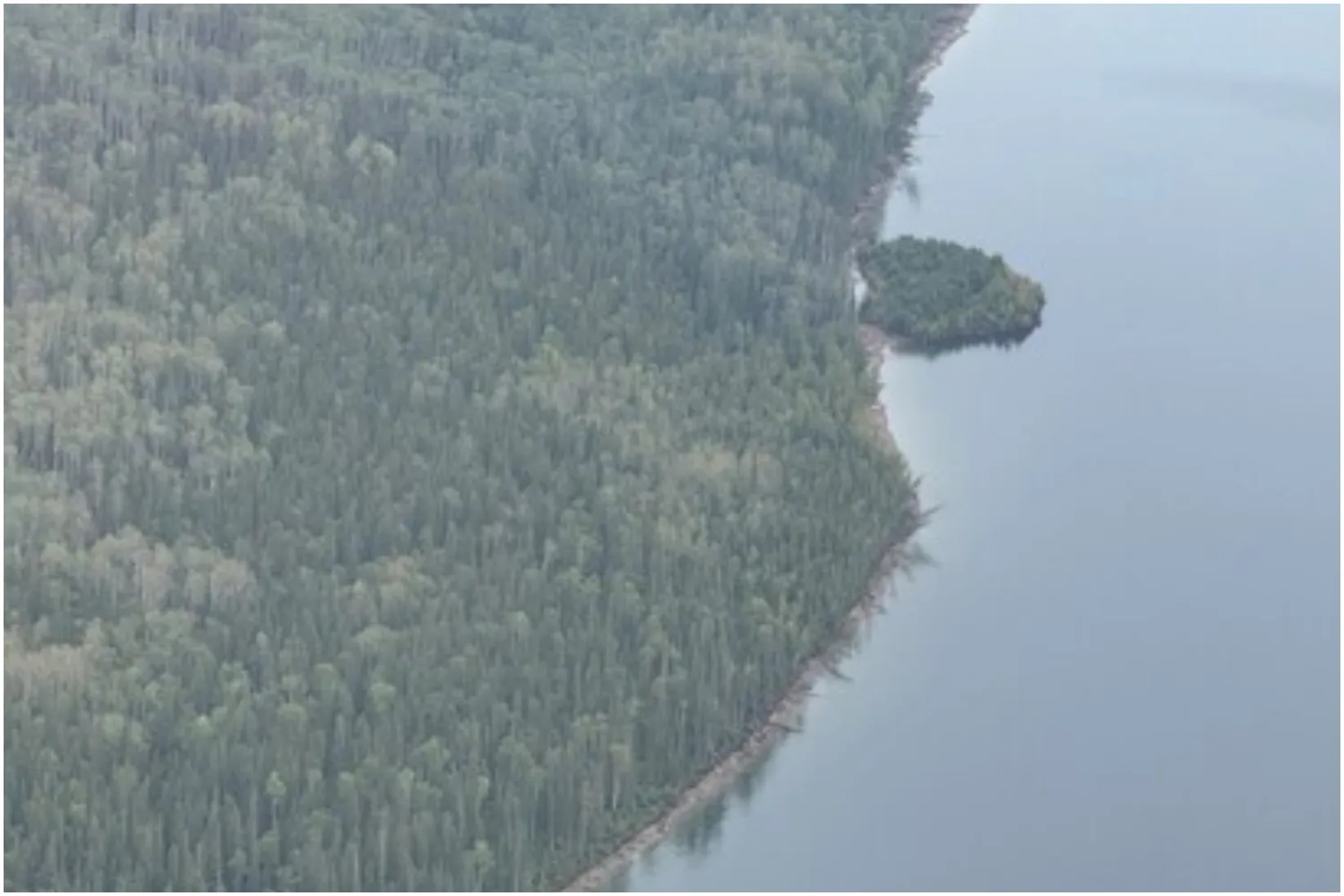 A picture of the floating island when it was found.