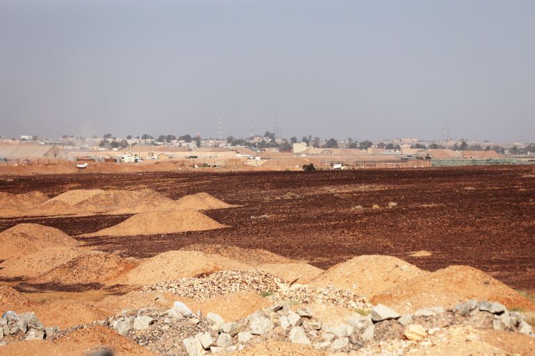 The Al-Azraq airbase perimeter is visible on July 25, 2026, in Al-Azraq, Jordan