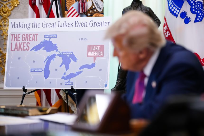 A map labeling Lake Ontario as