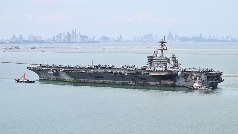 Aircraft carrier USS Abraham Lincoln arrives in Thailand after months of combat in Middle East