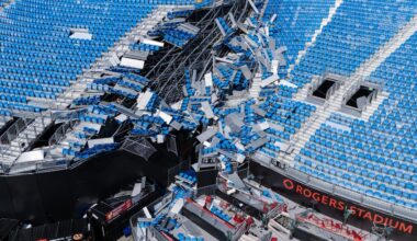 Severe storms damage Rogers Stadium in Toronto ahead of legendary rock concert
