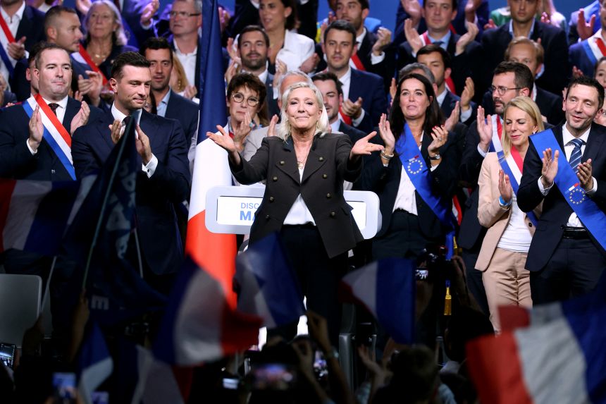Marine Le Pen, the president of the Rassemblement National (RN) group in France, shown on September 13, is one of several European far-right figures who have recently denounced the AfD.