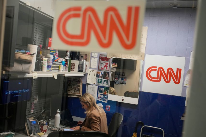 CNN Senior White House Reporter Betsy Klein works in the CNN office after being allowed back on to the grounds of the White House on September 24 in Washington, DC. 