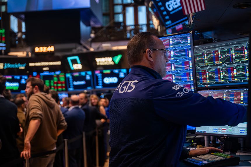 Traders work on the floor of the New York Stock Exchange on September 29, 2026 in New York City.