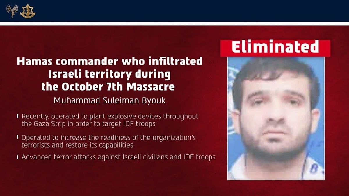 IDF kills Hamas commander who infiltrated Israel during October 7 attacks