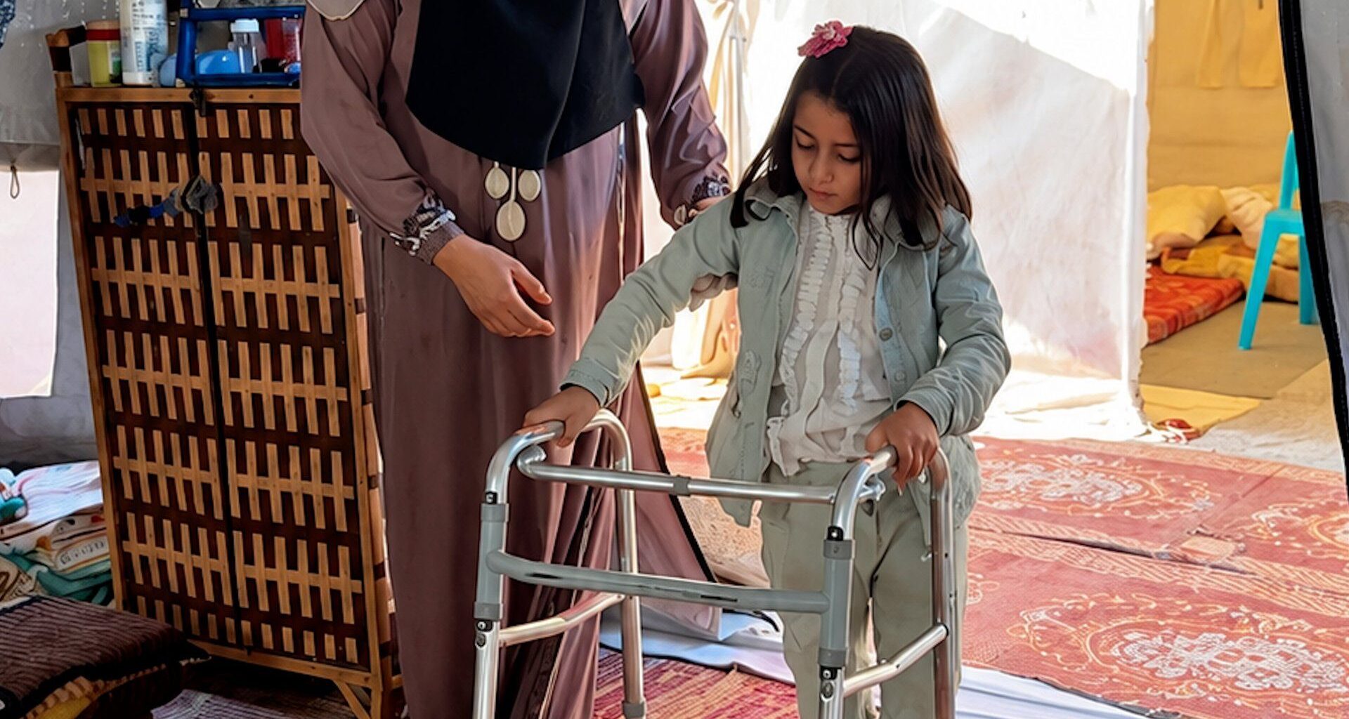 Girl disabled by Israeli strike urges wheelchairs be let into Gaza | Israel-Palestine conflict