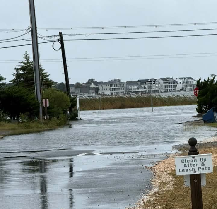 Flooding in North Bethany Beach, Delaware on Saturday morning.