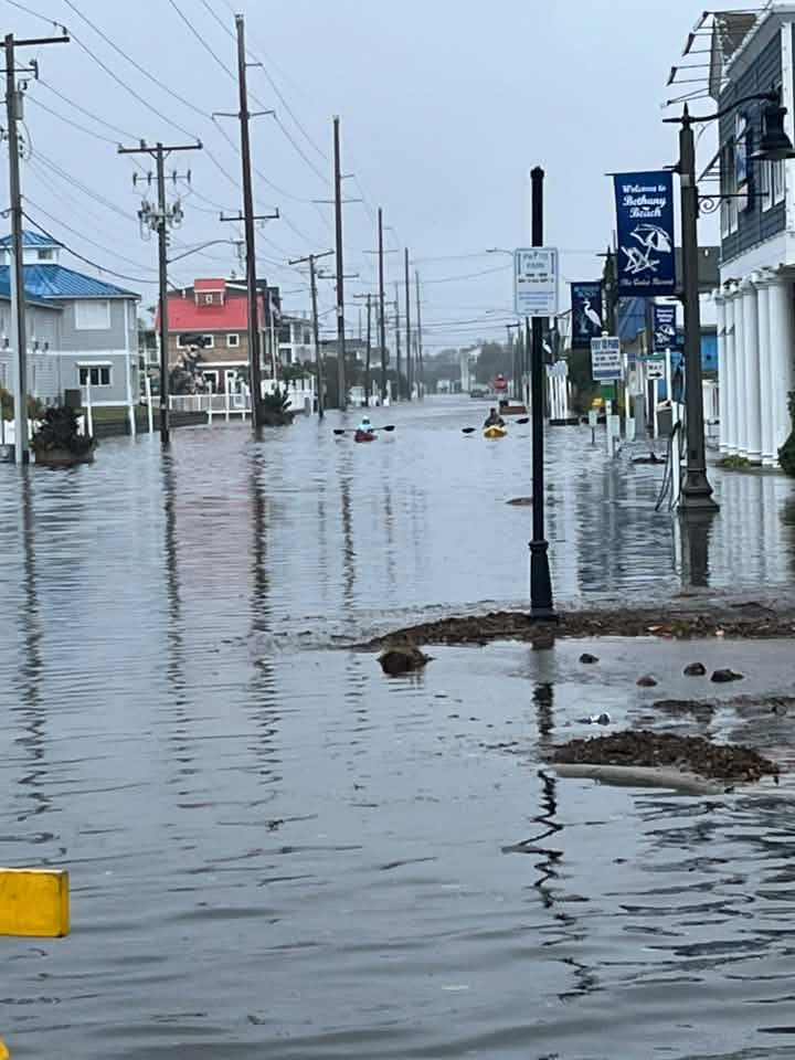 Coastal flooding Bethany Beach, Delaware on Saturday.