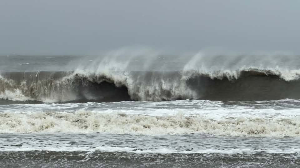 Big waves in Rehoboth Beach, Delaware on Saturday.