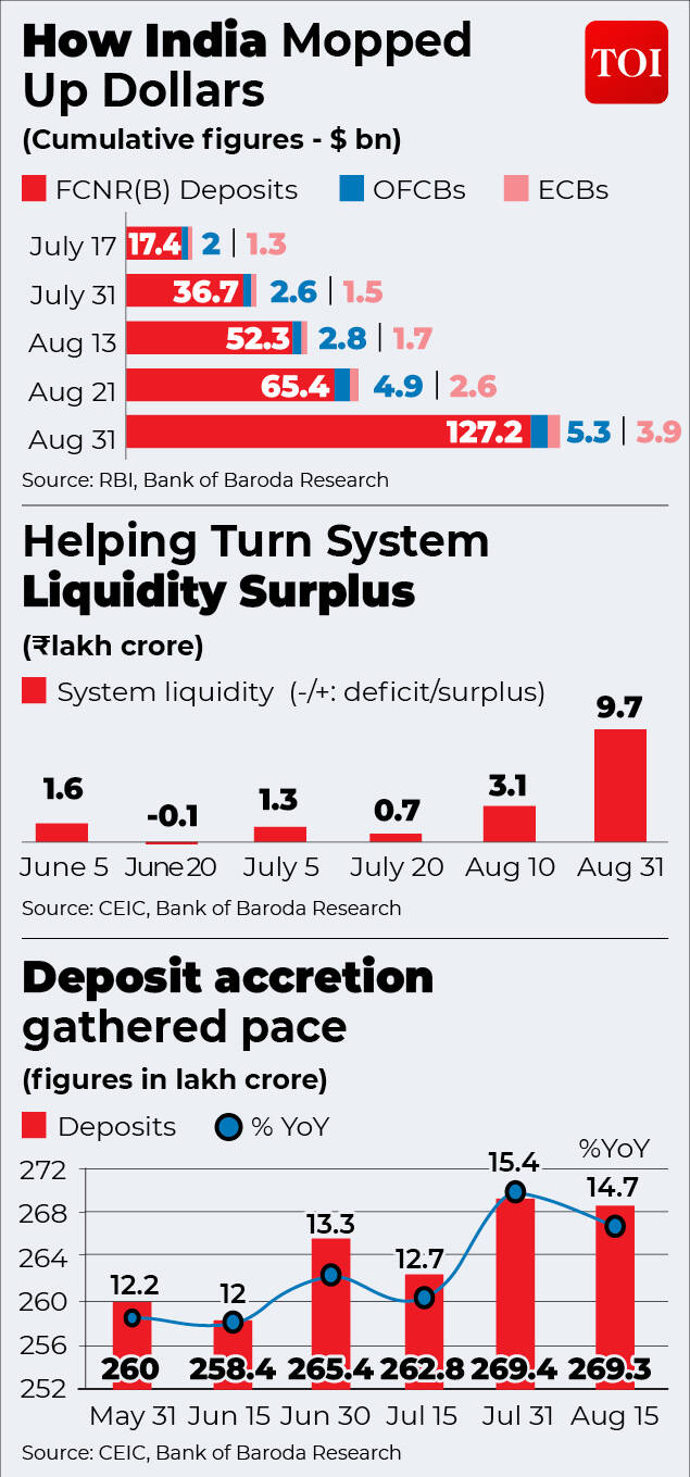 How India mopped up dollars India's big forex move