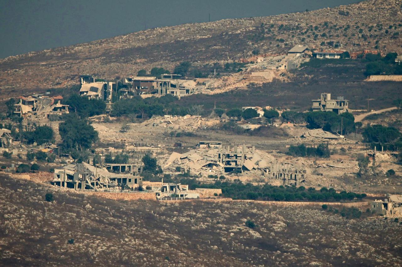 A picture shows destroyed houses in the southern Lebanese village of Kfar Tibnit, September 11, 2026. (AFP Photo)