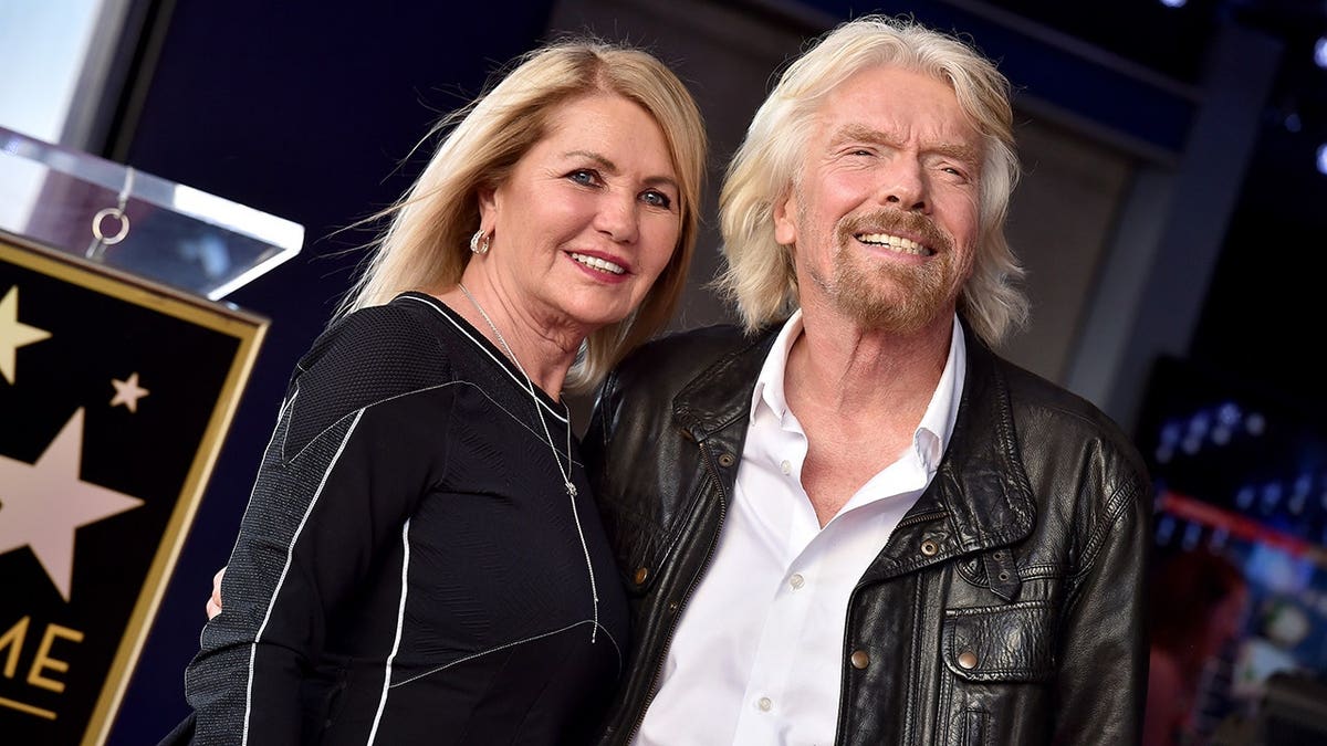 Sir Richard Branson and Joan Templeman attend a Hollywood Walk of Fame ceremony.