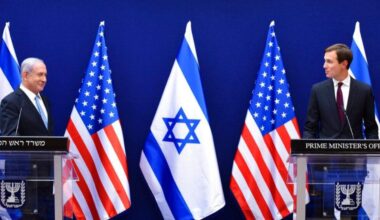 Israeli Prime Minister Benjamin Netanyahu (L) and US Presidential Adviser Jared Kushner make joint statements to the press after their meeting in Jerusalem, on August 30, 2020, about the Israel - United Arab Emirates agreement to normalise relations. POOL / AFP Photo)