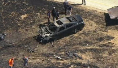Murder suspect dies following chase, shooting and fiery crash along I-35 near Cooke County line