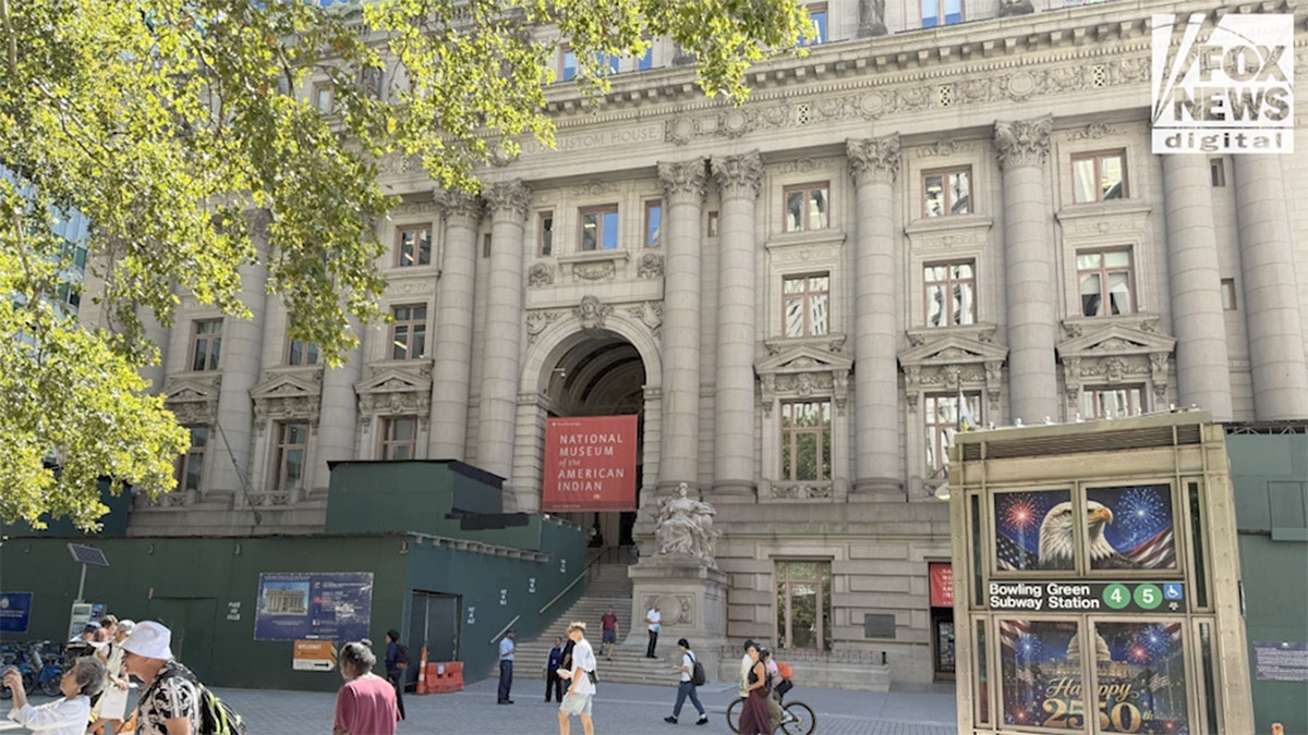 Main entrance to the National Museum of the American Indian in Manhattan.