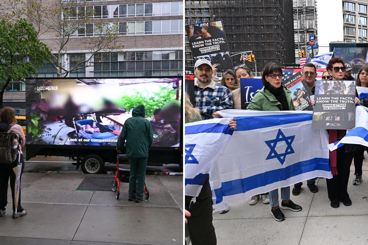Protesters brave nor'easter outside premiere of anti-Israel documentary at NYC film festival