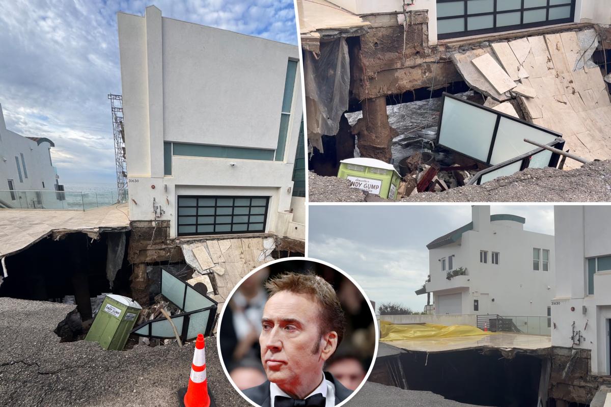 Nicolas Cage’s $10.5M Malibu mansion nearly falls into massive sinkhole