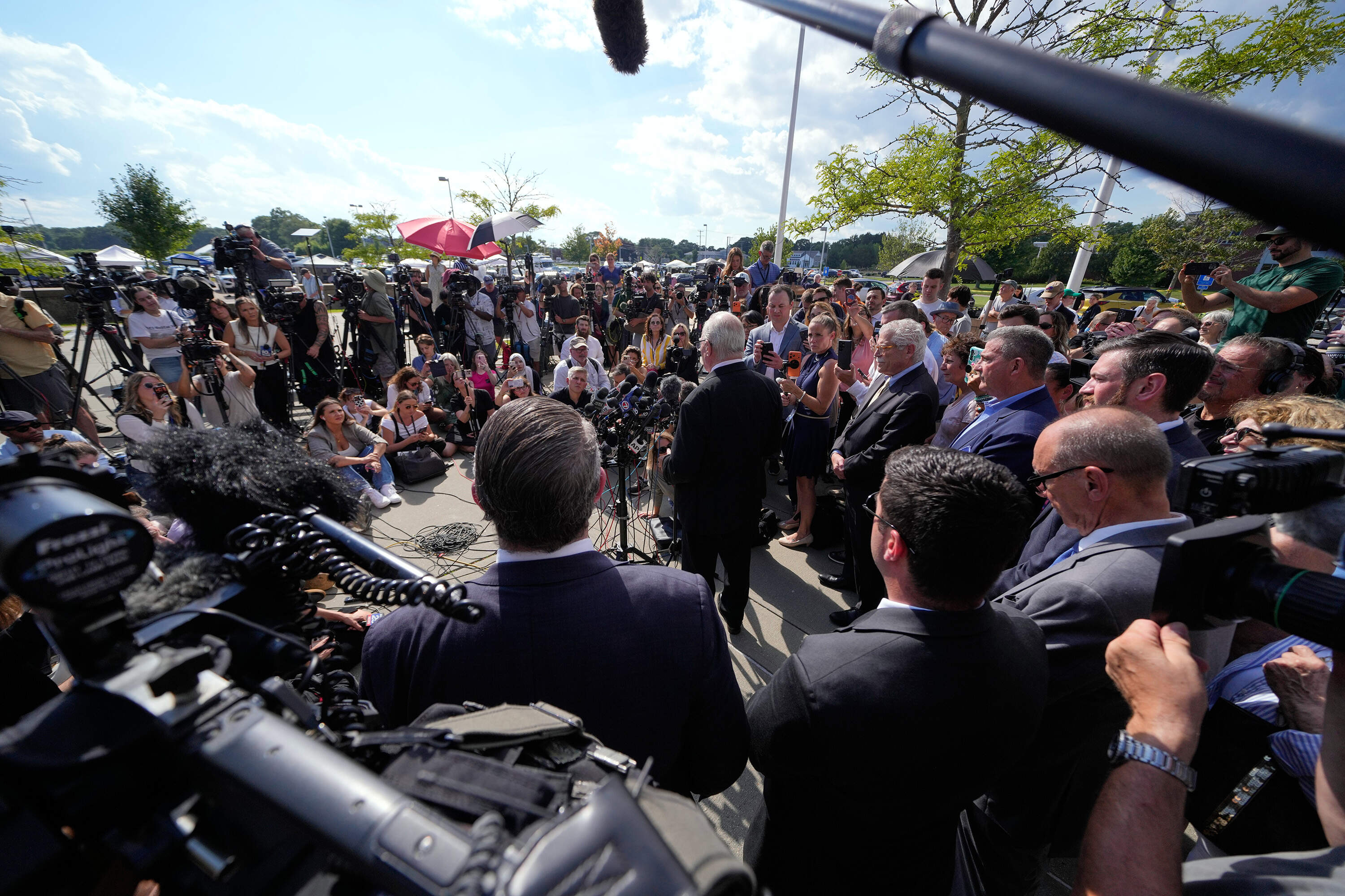 Lawyer Kevin Reddington speaks to media after the judge declared a mistrial in the Lindsay Clancy murder case. (Charles Krupa/AP)