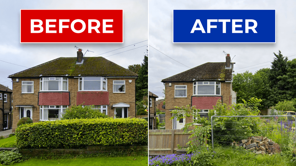 Shivarna Mitra's home before and after
