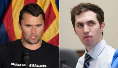 Charlie Kirk (left) and murder suspect Tyler Robinson
