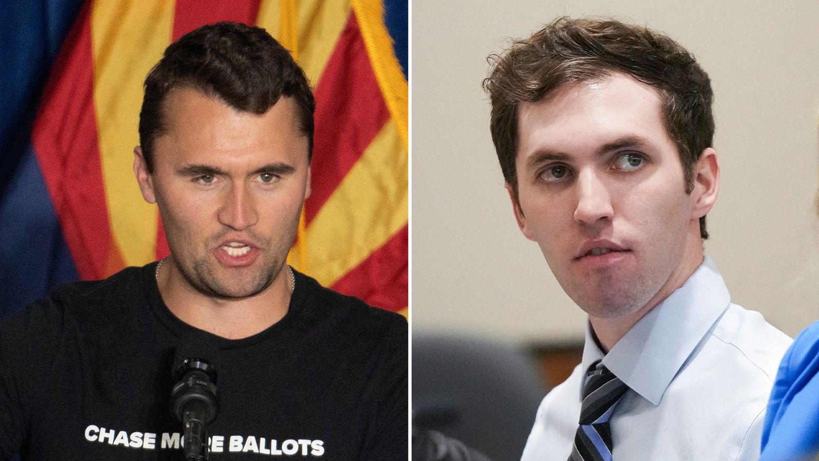 Charlie Kirk (left) and murder suspect Tyler Robinson