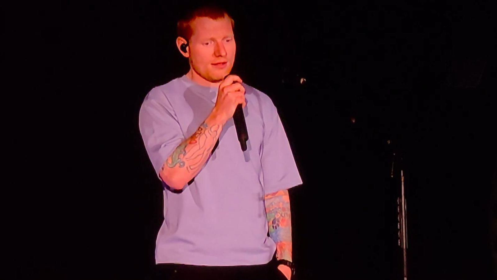 'I'm so, so sorry': Ed Sheeran addresses Philadelphia crowd after Macklemore-Palestine row | Ents & Arts News