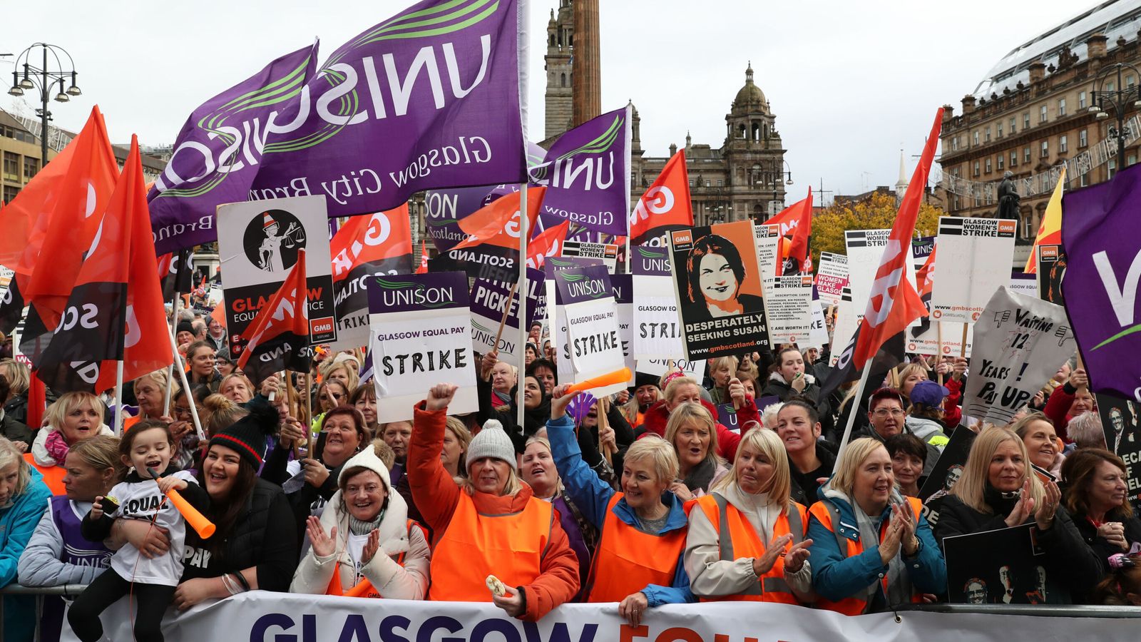 Glasgow City Council has faced previous demonstrations in a row over equal pay. File pic: PA