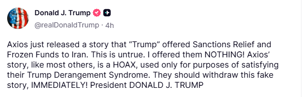 Trump calls the claim 'untrue' This is untrue