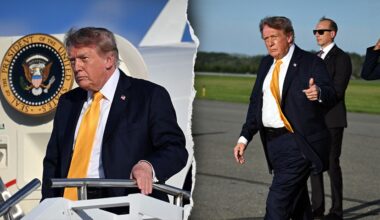 Trump sparks buzz with apparent darker hair debut