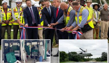 Trump cuts ribbon on latest White House construction project -- but major TV networks refuse to show it