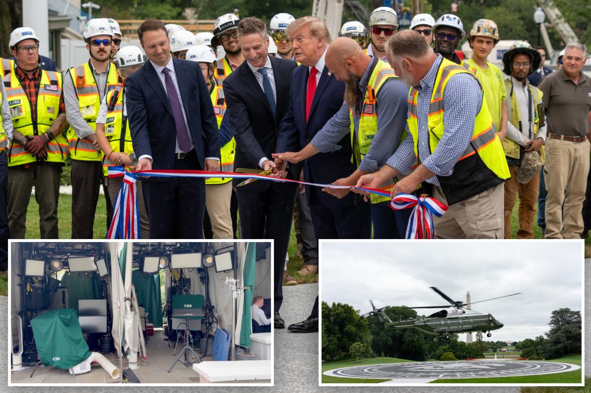 Trump cuts ribbon on latest White House construction project -- but major TV networks refuse to show it