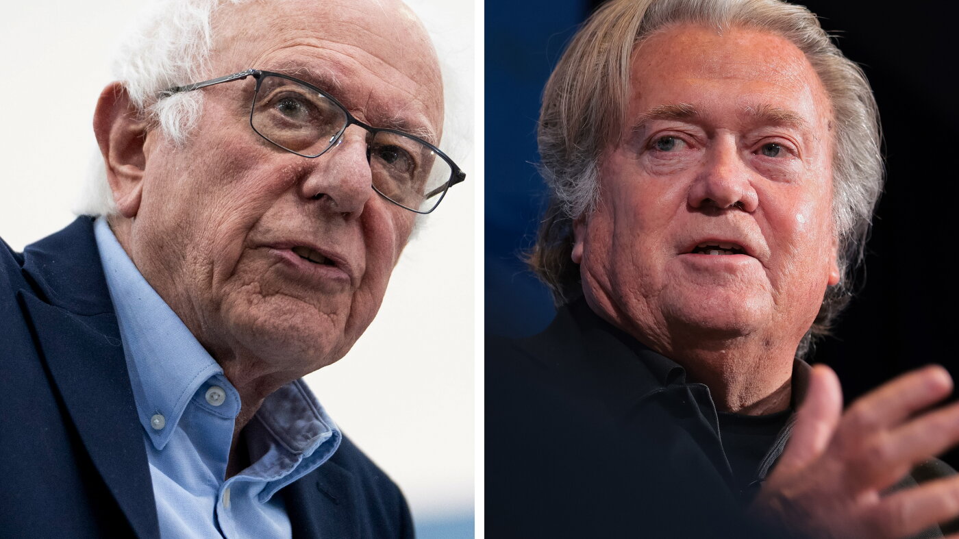 Bernie Sanders and Steve Bannon to share a stage to promote curbs on AI : NPR