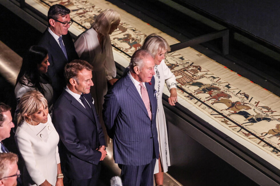 Macron and Burnham join King Charles III to see the Bayeux Tapestry in London