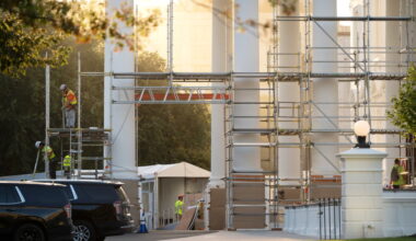 Shrouds and scaffolding removed from White House North Portico
