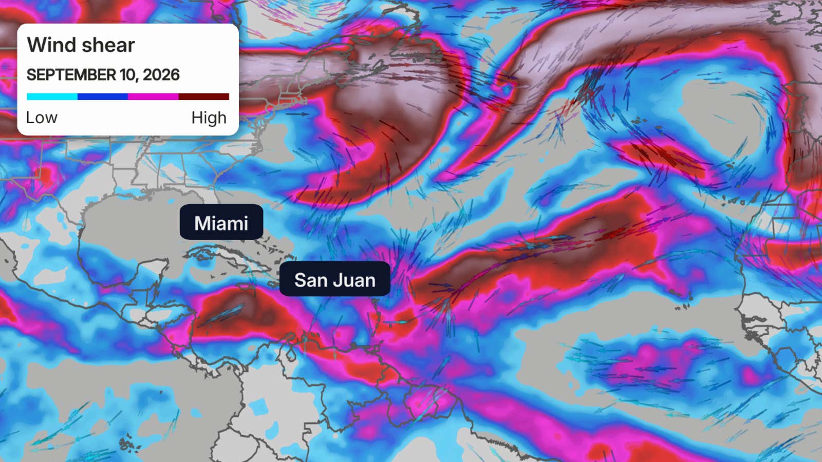2026 Atlantic hurricane season wind shear September 10